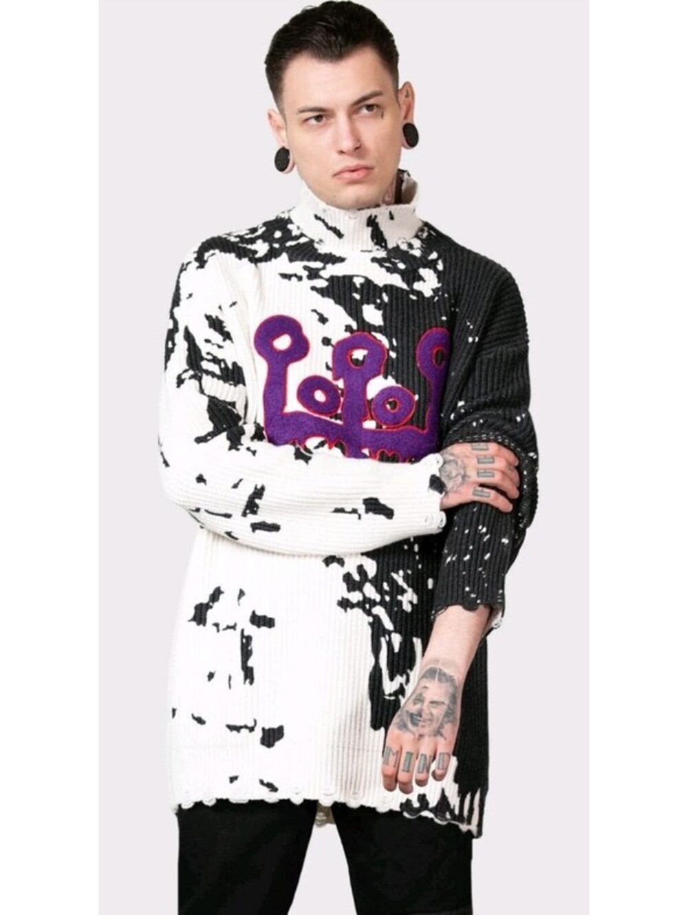 Killstar Slime Time Distressed Knit Sweater Dress Unisex Women's Mens Sz S NEW